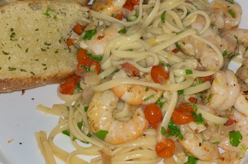 Summer Shrimp Scampi with Fresh Cherry Tomatoes